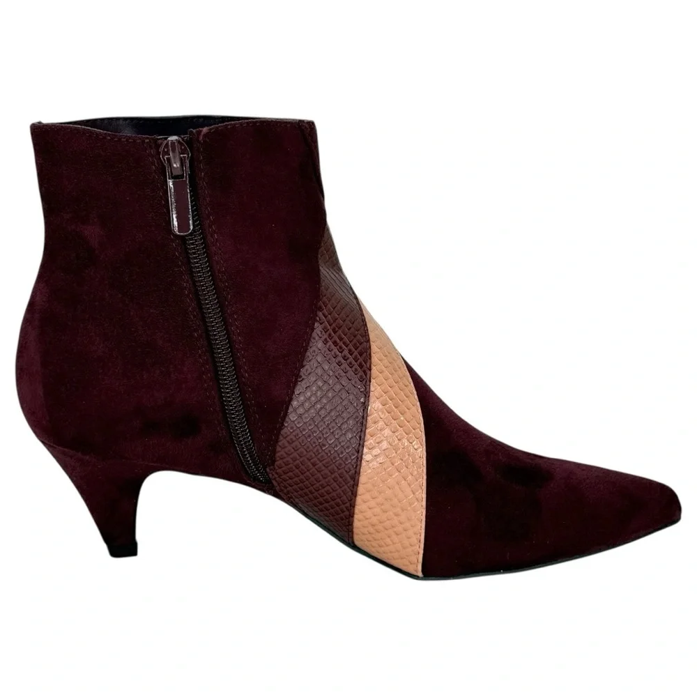 Impo Ellette Burgundy Microsuede Womens Booties Size 8.5M - Picture 5 of 12